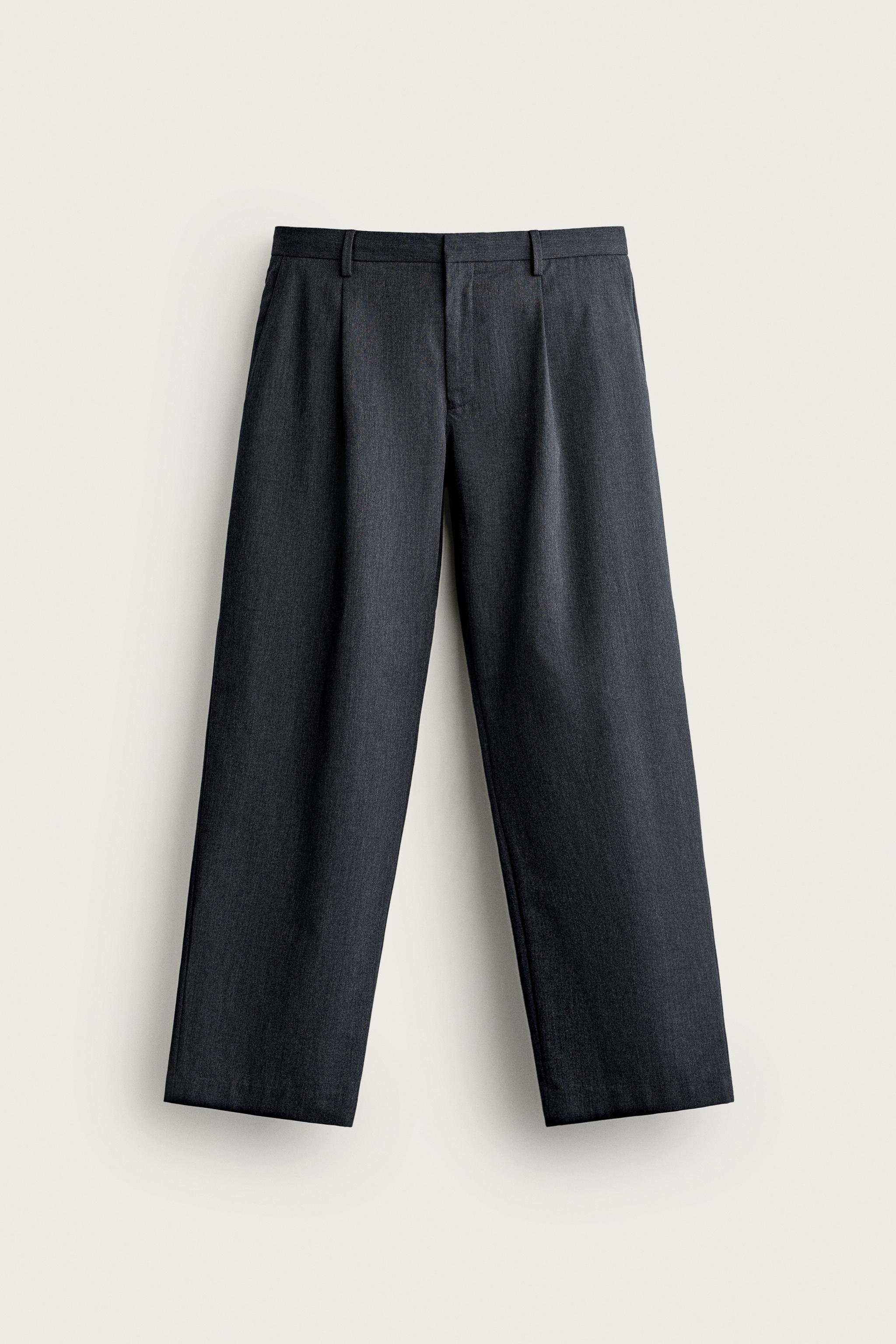 REGULAR FIT PLEATED SUIT PANTS